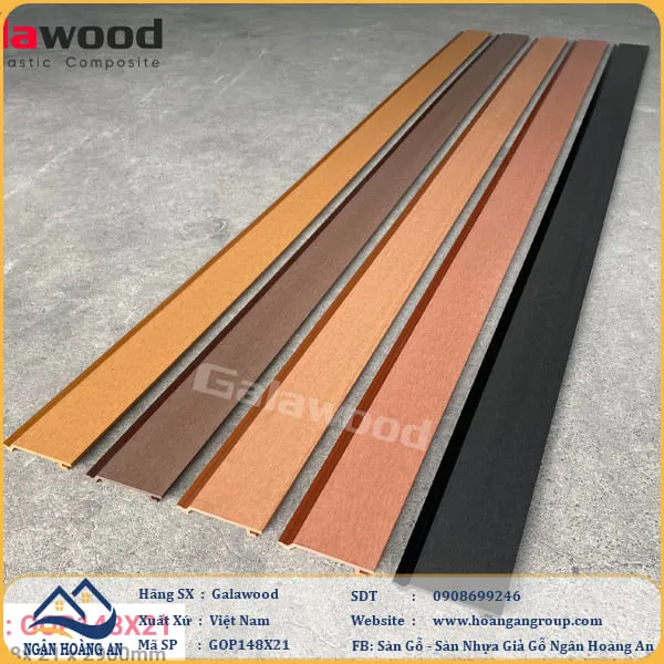 Tấm Ốp Gỗ Nhựa Ngoài Trời Galawood GOP148X21 Wood
